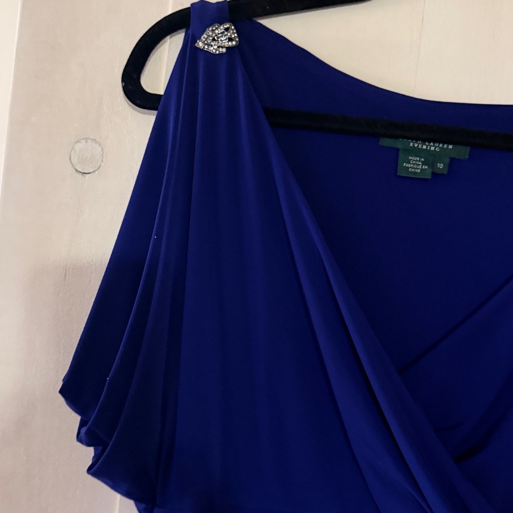 Lauren Ralph Lauren Evening Ruffled Ruched Gown Dress 10 - Picture 3 of 7